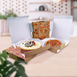 กล่องกระดาษลูกฟูกพิซซ่ารีไซเคิลเป็นมิตรกับสิ่งแวดล้อมแพคเกจอาหารกล่องกระดาษที่มีโลโก้ Caja พิซซ่า Para พิมพ์กล่องพิซซ่า - Product Image 6