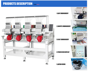 Revhon New 4-Đầu Khu Vực Lớn Máy Thêu Cho Quần Áo Cho Monogramming Áo Phông Vớ Giày Mũ Mũ Da - Product Image 3