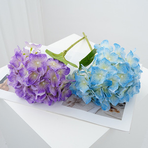 Ruilisi <b>Hydrangea</b> <b>Artificial</b> Flowers Single Branch Silicone Silk Large Flower Head Wedding Decorations - Product Image 4