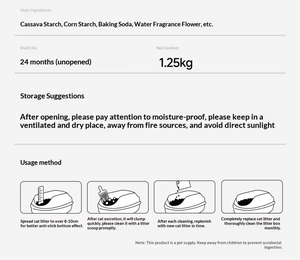 <span class=keywords><strong>Arena</strong></span> para Gatos Pura para Gatos Sensibles, Mezcla de <span class=keywords><strong>Arena</strong></span> y Concha, No Pegajosa, Bajo Olor, Casi Libre de Polvo, Desodorante, 1.25 kg - Product Image 4
