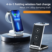 Chargeur sans fil multifonctionnel à double bobine, support de charge sans fil pour téléphone, montre et écouteurs