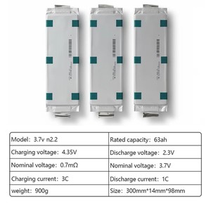 Batteria a polimeri di litio ricaricabile a stato solido NMC 10C da 3.7V 63Ah per N2.2, 2000 cicli, -30~55°C - Product Image 2