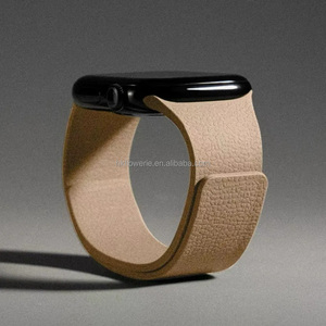 Bracelet de montre intelligente en silicone souple à motif litchi pour femmes et hommes, magnétique et respirant, taille 22 mm pour Apple Watch - Product Image 4