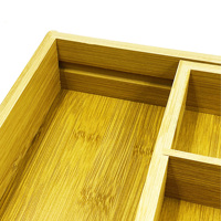 Boîte de rangement en bambou naturel et écologique pour la cuisine, le salon, la salle de bain, la vaisselle - Plateau à couverts de restaurant, design multifonctionnel