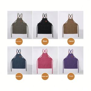 Custom Waterproof Oil-proof 100% Cotton Canvas Cooking <b>Kitchen</b> <b>Aprons</b> for Men - Product Image 3