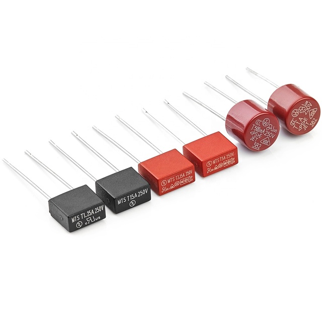0.05A - 10A 250V Black Brown Round Radial Time-Lag Lead Micro Fuse  8X4MM