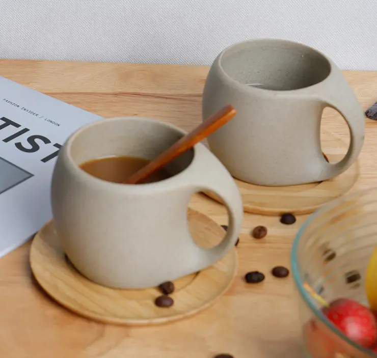 Soucoupe en bois faite à la main pour café, poterie, tasses personnalisées