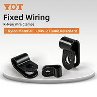 Clip de fixation en nylon noir de type R, pince à câble en plastique épaissi et boucle d'organisation