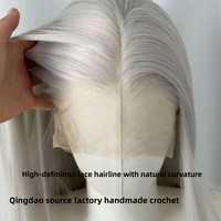 Collection de perruques en cheveux humains longs : Perruque Lace Front 13x4 nouée à la main avec raie libre, crochetée à la main