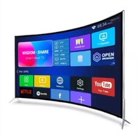 Téléviseur intelligent Android incurvé de 50 pouces, grand écran commercial Wi-Fi, qualité supérieure, personnalisable pour l'intérieur, vente en gros
