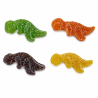 Bulk Wholesale Dinosaur Gummy Candy Sugar Coated Mixed Fruit Flavors Novelty Shape Kids Classroom Party Snacks Candy