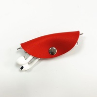 Organisateur de câbles de téléphone portable ovale portable en cuir PU pour voyage, gestion des écouteurs et des câbles USB