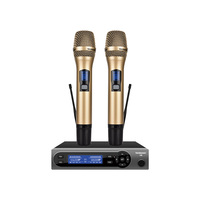 Sistema de Micrófono Inalámbrico VHF Profesional V6 KTV Entertainment, Mini Micrófono de Solapa y Auriculares, 100 Canales, para Karaoke