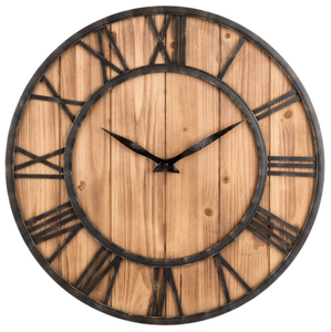 Farmhouse Hot Seller <b>Decorative</b> Rustic Barn Vintage Bronze Metal Solid Wood Big Oversized <b>Wall</b> <b>Clock</b> - Product Image 1