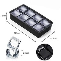 Bac à glaçons en silicone personnalisable à 8 cavités, démoulage facile, moule à glace rectangulaire fait maison