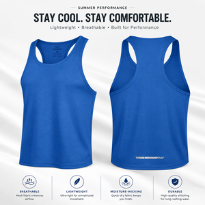Débardeur de sport pour homme à séchage rapide en maille, dos nageur, sans manches, pour la course sur piste et le marathon, multicolore, avec logo personnalisé - Product Image 5