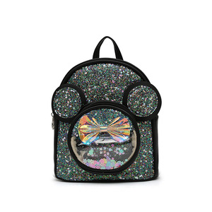 Nouveau <span class=keywords><strong>sac</strong></span> à <span class=keywords><strong>dos</strong></span> pour enfants à la mode avec un design mignon <span class=keywords><strong>Mickey</strong></span> Princess, <span class=keywords><strong>sac</strong></span> en PU à paillettes avec oreilles rondes et nœud pour filles - Product Image 4