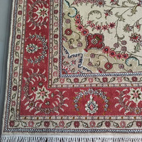 4x6 rouge ivoire noué à la main traditionnel oriental persan soie laine tapis à la main laine tapis pour chambre