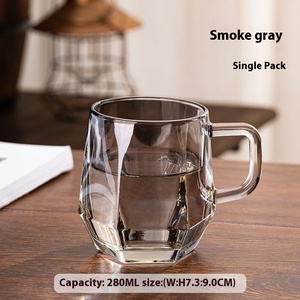 Tazza di vetro esagonale con manico resistente al calore per uso domestico per tè e caffè - Product Image 6