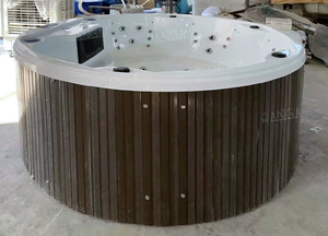 กลม4คนอ่างน้ำร้อนกลางแจ้ง jacuzy ผ่อนคลายนวดเซ็กซี่สำหรับผู้ใหญ่อ่างสปาอ่างอาบน้ำร้อนไม้ว่ายน้ำสปา - Product Image 5