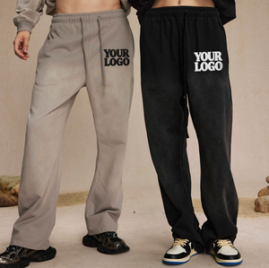 Pantalon pour homme 450G, style délavé, streetwear, molletonné, vintage, logo personnalisé imprimé, pantalon de survêtement surdimensionné personnalisé - Product Image 2