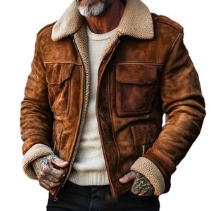 Best-seller Veste décontractée pour <span class=keywords><strong>homme</strong></span> avec col en peau de mouton, fermeture éclair, vêtements de travail, Sehe Fashion - Product Image 1