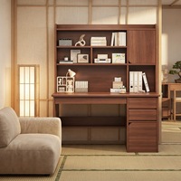 Bureau d'ordinateur, table d'étude, poste de travail, bureaux pour PC et ordinateurs portables avec bibliothèque, grands rangements, étagères multiples, mobilier de bureau à domicile