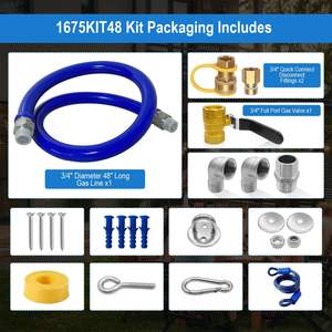 Tuyau de gaz commercial ASTM série 300 de 48 pouces * 3/4 <span class=keywords><strong>pour</strong></span> le <span class=keywords><strong>marché</strong></span> américain, ligne de gaz flexible, kits de tuyaux de gaz bleus revêtus, approuvé par la CSA, SanSheng - Product Image 6