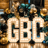 Grandes lettres lumineuses pour décorations de fête d'anniversaire, événements, ballons, toile de fond photo