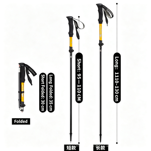 Bastón de Trekking Plegable de Aleación de Aluminio de 3 Secciones Ajustable ZHEFRE con Mango de EVA y Sistema de Bloqueo Rápido para Senderismo - Product Image 1