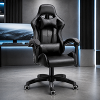 Chaise de gaming AOR Racing ergonomique en cuir PU, dossier haut inclinable, réglable, avec massage rafraîchissant, vérin à gaz 4 positions, extensible