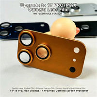 Autocollant de décoration pour objectif d'appareil photo pour iPhone 13-16 Pro Max, mise à niveau vers l'apparence de l'iPhone 17 Pro Max, film protecteur d'objectif en alliage d'aluminium mat