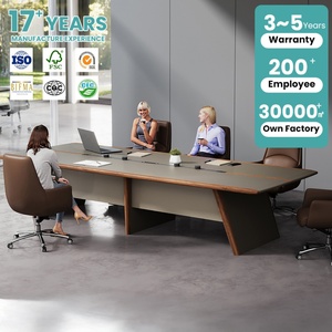 Modern Professional Luxury Wooden 20-Person Extendable Modular Conference <b>Table</b> for Office Meetings - Product Image 1