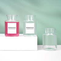 Bouteille en verre ronde à large ouverture de 300 ml pour diffuseur de parfum, emballage d'huile, vente en gros