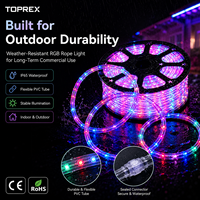 Toprex Custom 13mm DMX RGB Smart LED Flat Rope Light IP65 Waterproof 3-Wire for Commercial Outdoor Projects Wholesale