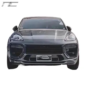 MTR style Dry carbon fiber material Front Bumper Lip Grill rear bumper Bodykit For Porsche Cayenne 9Y0/9YA/9YB
