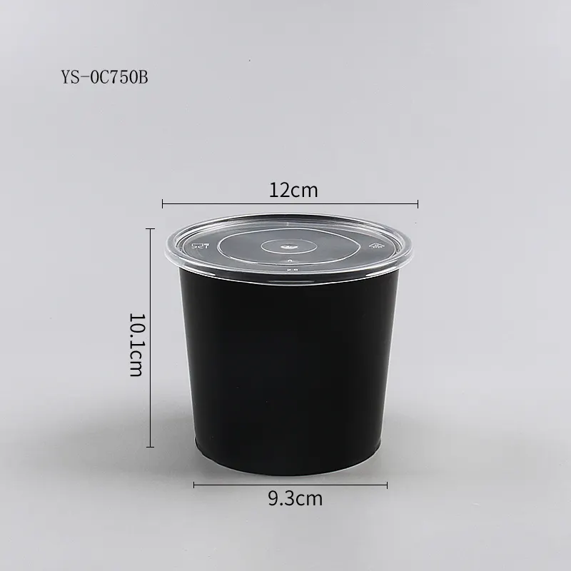 high quality black plastic noodle bowls take away plastic disposable soup containers for sale