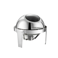 Chafing dish en acier inoxydable blanc, nouveau modèle, 201, capacité de 6 L, chauffage à l'alcool, poli miroir, design moderne, haute qualité