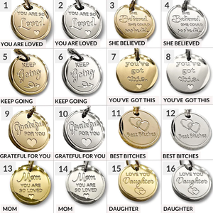 Collier personnalisé Jietao avec pendentif en forme de disque, plaqué <span class=keywords><strong>or</strong></span> 18 carats, en acier inoxydable, gravé sur mesure, résistant au ternissement, étanche - Product Image 1