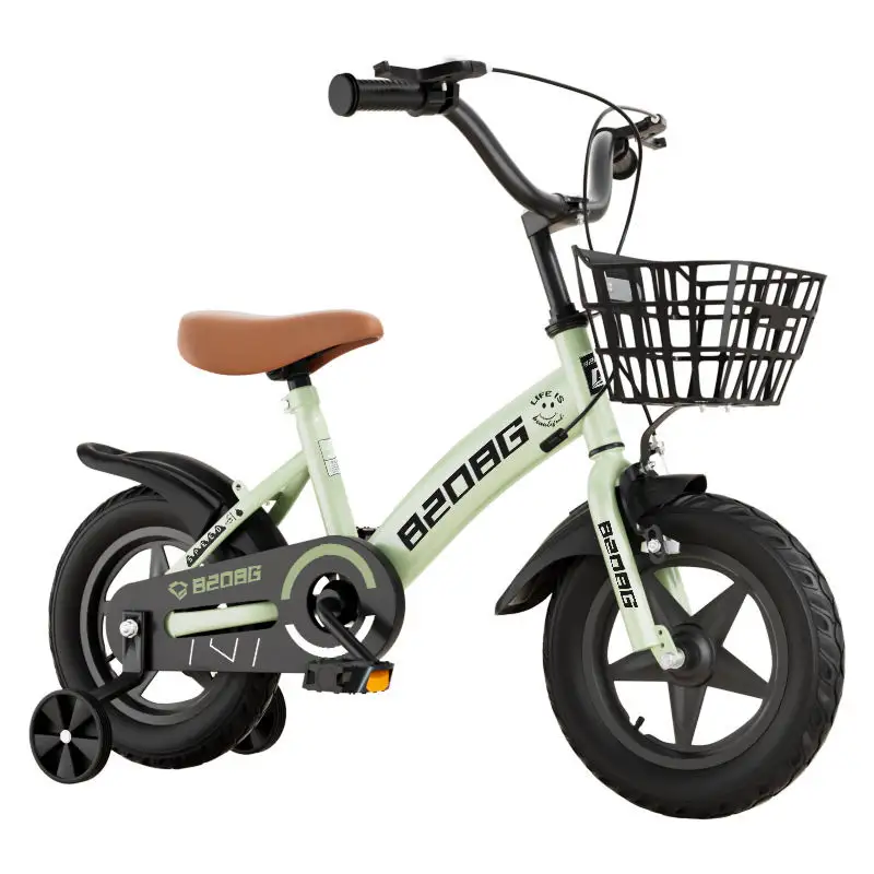 बच्चों की साइकिलिंग के मनोरंजन के लिए साधारण पैडल के साथ सिंगल स्पीड गियर वाली बच्चों की स्टील साइकिल