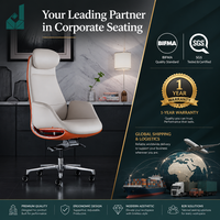 Chaise de Direction Ergonomique Moderne à Dossier Haut Réglable en Cuir avec Appuie-tête Fixe et Base en Acier, Garantie 1 An pour Bureau Général
