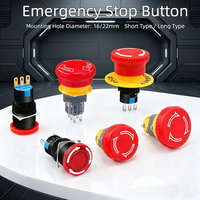 Bouton d'arrêt d'urgence à tête de champignon 16/22mm, étanche IP65, interrupteur rond NO NC pour ascenseur, borne de recharge, équipement industriel