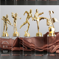 Trofeo de Campeón de Eventos Deportivos de Aleación Metálica Fundida a Presión Personalizada, Trofeo Deportivo con Impresión UV, Chapado en Oro Mate, Logotipo Personalizado