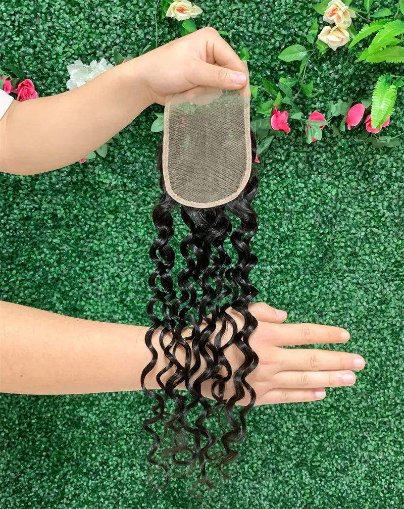 100% Raw Virgin Remy Malaysian Human Hair 10A Grade Hair Deep Curly Closure HD Transparent Lace Free Part With Baby Hair