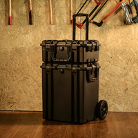 Maleta de Herramientas con Ruedas GLARY, Resistente al Agua, Caja Rígida Apilable de Plástico para Transporte de Herramientas, Juego de Maletas Resistentes para Electricistas
