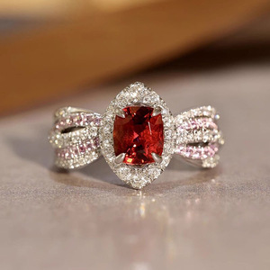 Pink Marquise Shape Design Ring Elegant Finger Ring for Women - Product Image 1