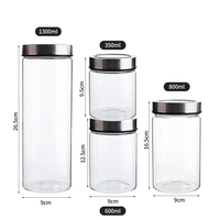 Pot de conservation écologique pour sauce piquante au chili, 350ml, 600ml, 800ml, 1300ml, en verre borosilicate de haute qualité avec couvercle en aluminium, pour salades, bonbons, lait et aliments