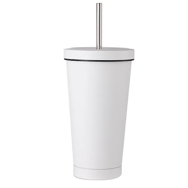 CUPPARK OEM 500ML 물 주스에 대 한 빨대와 미국 스테인레스 스틸 진공 커피 텀블러 컵