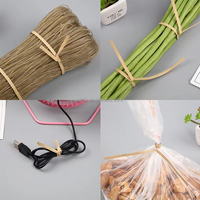 Cintas de Papel Kraft Coloridas Personalizadas con Logotipo Impreso, para Sellar Bolsas de Regalo en Panaderías y Comercios