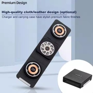 3 en 1 viaje portátil 15W cargador inalámbrico rápido placas de carga magnéticas estación de carga para teléfono móvil <span class=keywords><strong>iwatch</strong></span> auriculares - Product Image 3